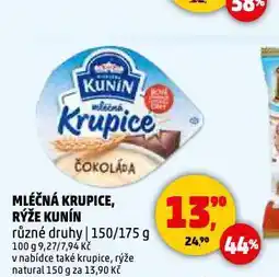 Penny Market Kunín mléčná krupice nabídka