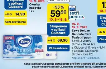 Tesco Zewa deluxe delicate care toaletní papír nabídka