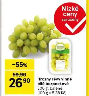 Tesco Hrozny révy vinné bílé bezpeckové nabídka