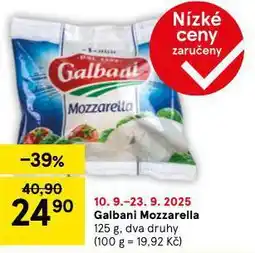 Tesco Galbani mozzarella nabídka