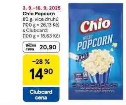 Tesco Chio popcorn nabídka