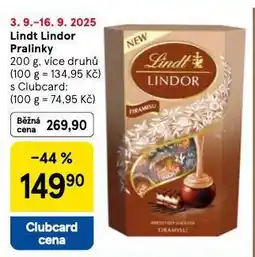 Tesco Lindt lindor pralinky nabídka
