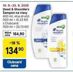 Tesco Head a shoulders šampon na vlasy nabídka