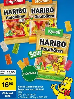 Tesco Haribo goldbaren sour želé s ovocnou příchutí nabídka