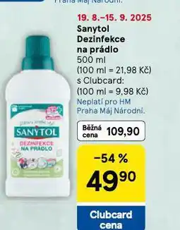 Tesco Sanytol dezinfekce na prádlo nabídka
