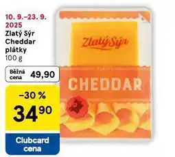 Tesco Zlatý sýr chddar plátky nabídka