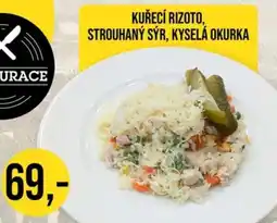 Jip Kuřecí rizoto, strouhaný sýr, kyselá okurka nabídka
