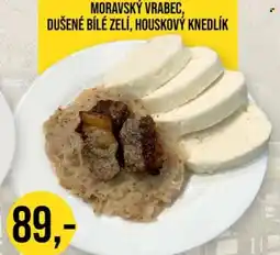 Jip Moravský vrabec, dušené bílé zelí, houskový knedlík nabídka