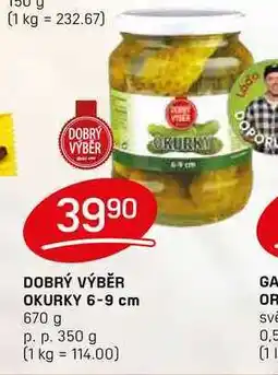 Flop DOBRÝ VÝBĚR OKURKY 6-9 cm 670 g p. p. 350 g nabídka