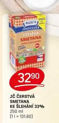 Flop JČ ČERSTVÁ SMETANA KE ŠLEHÁNÍ 33% 250 ml nabídka
