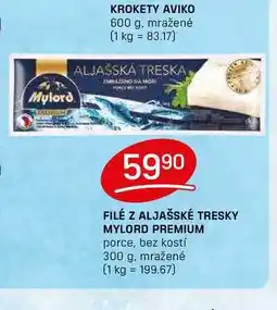 Flop FILÉ Z ALJAŠSKÉ TRESKY MYLORD PREMIUM porce, bez kostí 300 g, mražené nabídka