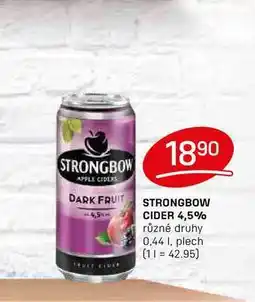 Flop STRONGBOW CIDER 4,5% různé druhy 0,44 1, plech nabídka