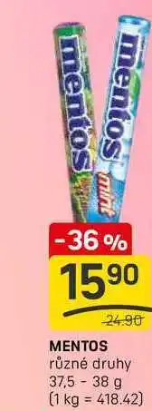 Flop MENTOS různé druhy 37,5 -38 g nabídka