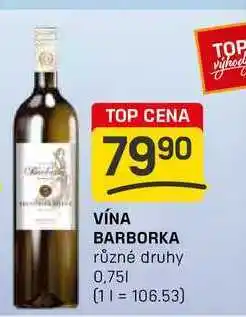 Flop VÍNA BARBORKA různé druhy 0,75l nabídka