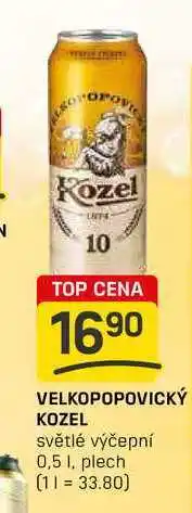 Flop VELKOPOPOVICKÝ KOZEL světlé výčepní 0,5 1, plech nabídka