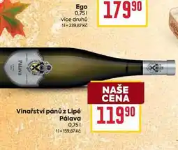 Billa Vinařství pánů z Lipé Ράιανα 0,75l nabídka