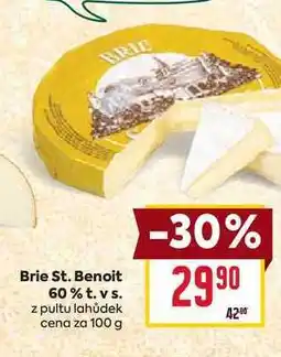 Billa Brie St. Benoit 60% t. vs. z pultu lahůdek cena za 100 g nabídka