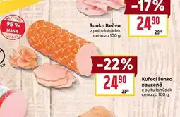 Billa Kuřecí šunka zauzená z pultu lahůdek cena za 100 g nabídka