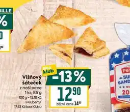 Billa Višňový šáteček z naší pece 1ks, 85 g nabídka