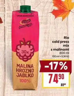 Billa Rio cold press mix s malinami 800 ml nabídka