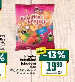 Billa Křupky kukuřičné jahodové 90 g nabídka