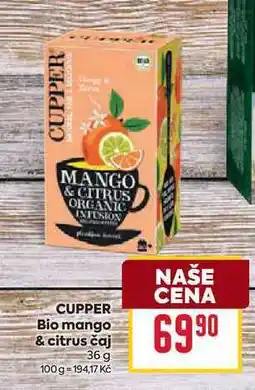 Billa CUPPER Bio mango & citrus čaj 36 g nabídka