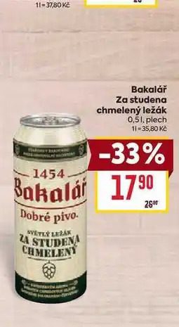 Billa Bakalář Za studena chmelený ležák 0,5l, plech nabídka