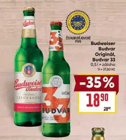 Billa BUDVAR Budvar Originál, Budvar 33 0,5l nabídka