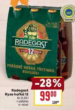 Billa Radegast Ryze hořká 12 6x 0,33l nabídka