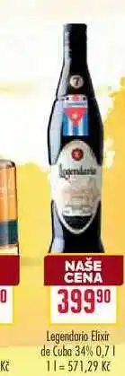 Billa Legendario Elixir de Cuba 34% 0,7l nabídka