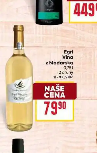 Billa Egri Vína z Maďarska 0,75l nabídka