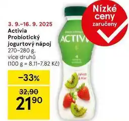 Tesco Activia Probiotický jogurtový nápoj, 270-280 g nabídka