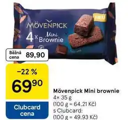 Tesco Mövenpick Mini brownie, 4× 35 g nabídka