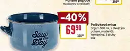 Billa Polévková mísa objem 500 ml, s dvojitým uchem, materiál: kamenina, 3 druhy 1ks nabídka