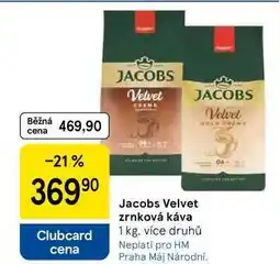 Tesco Jacobs Velvet zrnková káva, 1 kg nabídka