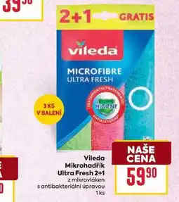 Billa Vileda Mikrohadřík Ultra Fresh 2+1 z mikrovláken s antibakteriální úpravou nabídka