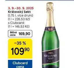 Tesco Královský Sekt, 0.75 I, více druhů nabídka
