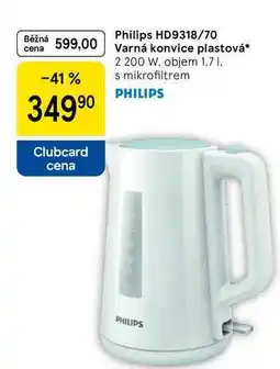 Tesco Philips HD9318/70 599,00 Varná konvice plastová, 2 200 W, objem 1.7 l nabídka