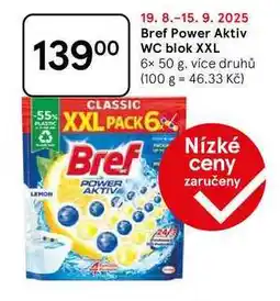 Tesco Bref Power Aktiv WC blok XXL, 6x 50 g nabídka