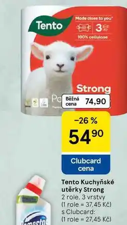 Tesco Tento Kuchyňské utěrky Strong, 2 role, 3 vrstvy nabídka