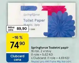 Tesco Springforce Toaletní papír, 16 rolí. 2 vrstvy nabídka