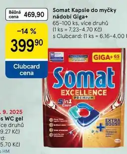 Tesco Somat Kapsle do myčky, 65-100 ks nabídka