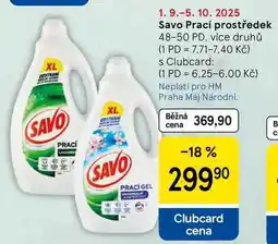Tesco Savo Prací prostředek, 48-50 PD, více druhů nabídka