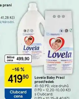 Tesco Lovela Baby Prací prostředek, 41-50 PD, více druhů nabídka