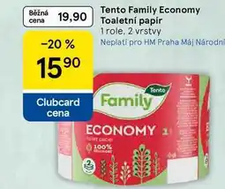 Tesco Tento Family Economy Toaletní papír, 1 role, 2 vrstvy nabídka