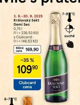 Tesco Královský Sekt Demi Sec, 0,75 l nabídka