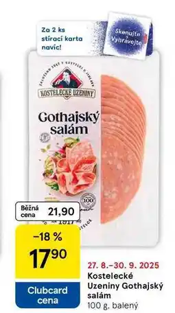 Tesco Kostelecké Uzeniny Gothajský salám, 100 g nabídka