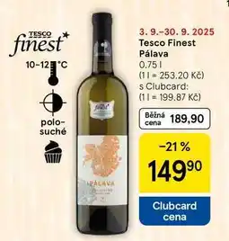 Tesco Tesco Finest Pálava, 0,75 l nabídka