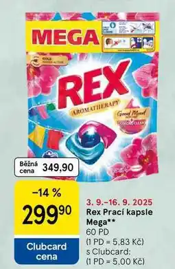 Tesco Rex Prací kapsle Mega, 60 PD nabídka