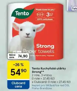 Tesco Tento Kuchyňské utěrky Strong, 2 role. 3 vrstvy nabídka